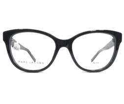 Marc Jacobs Eyeglasses Frames MARC 115 807 Shiny Black Silver Cat Eye 53-17-135 - £45.94 GBP