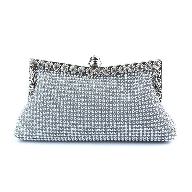 Aluminum Bead Dinner Bag Aluminum Sheet Evening Party Hand Bag Rhinestone Evenin - £55.50 GBP