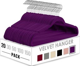 Utopia Home Velvet Hangers 20 Pack - Non-Slip Clothes - - - - £16.86 GBP