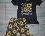 NEW Boutique Sunflower &#39;You are my Sunshine&#39; Girls Shorts Outfit 3T - £11.98 GBP