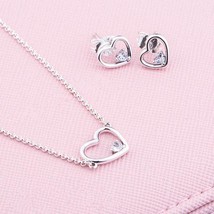 Symmetric Heart of Love Necklace and Asymmetric Hearts of Love Earrings Gift Set - £11.96 GBP+