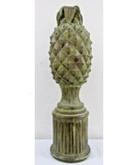 Vintage Large Green Pineapple on Column Sculpture - £102.05 GBP