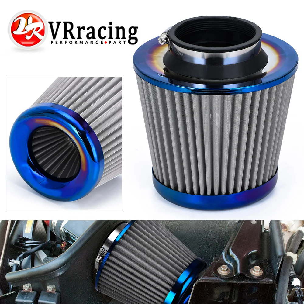 Burnt Blue 3&quot; 76mm Power Intake High Flow Cold Air Intake Filter Cleaner Racing - £21.11 GBP+
