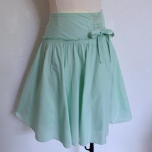 Anthropologie Odille Mint Green Gathered Dirndl Skirt 4 Smocking Side Ti... - $24.99