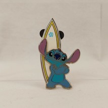 Disney Pin 56091 Stitch with Surfboard Pin-on-Pin Hibiscus Flower Surfin... - $21.77
