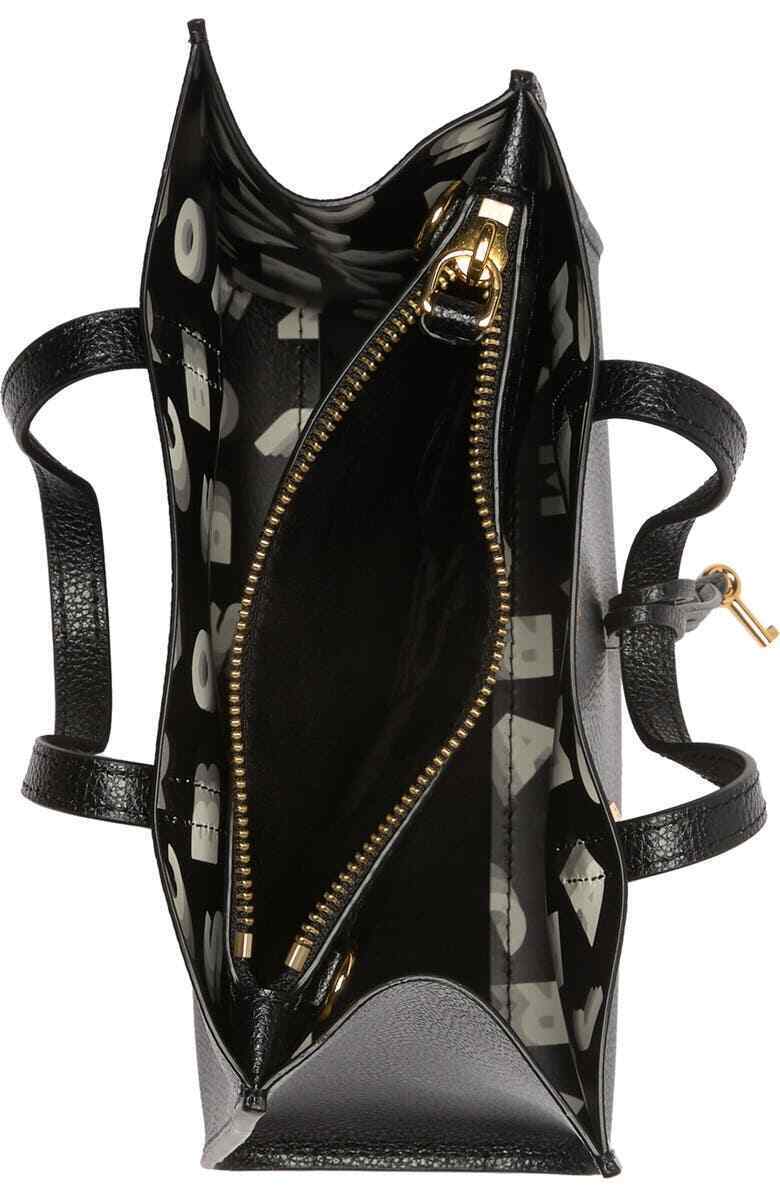 Marc Jacobs Mini Grind Coated Leather Crossbody Tote Bag Satchel ~NWT~ Black Item image 6