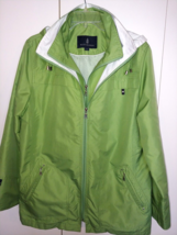 MISTY HARBOR LADIES GREEN HOODED LINED ZIP JACKET-14-100% POLYESTER-WORN... - £18.39 GBP