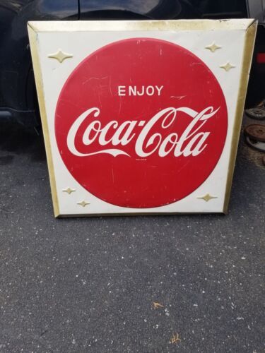 Primary image for Vintage Metal 36 x 36" Coke Coca Cola Soda Sign