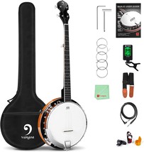 Vangoa Banjo 5 String Acoustic Electric Full Size Open Back Set with Mah... - $298.99