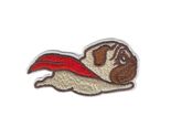 FLYING PUG IRON ON PATCH 2.4" Cute Superhero Super Dog Embroidered Appli... - $3.95