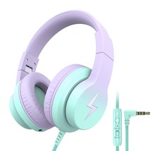 Kids Headphones, Wired Headphones For Kids With Microphone, 85/94Db Volume Limit - £30.36 GBP