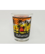 Shot Glass Bahamas Sunset Palm Tree Sky Vintage 1980  - £8.85 GBP