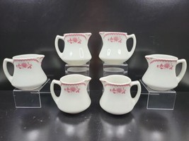 (6) Shenango China Chardon Rose Red Creamers Set Vintage Restaurant Ware... - £77.64 GBP