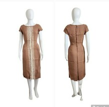 Vintage 50s Betty Barclay Linen/cotton Wiggle Pencil Dress W24&quot; - $49.50