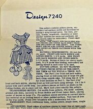 Vtg 1950S Sewing Pattern Design  #7240 Bib Apron + Cherries Embroidery P... - $16.63