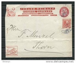 Denmark 1905 Uprated Postal Stationary Cover (Front part only ) - £4.74 GBP