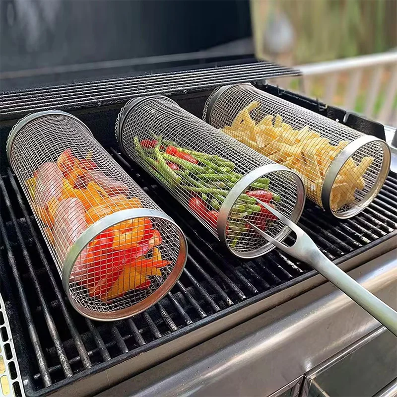Grilling Basket Ever | Stainless Steel BBQ Tool for Outdoor and Home Parties | - £17.50 GBP+