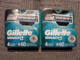 2 Pks Cartridges Gillette Mach3 Men&#39;s Razor Blade 4 Ct. NEW (A10) - £23.35 GBP