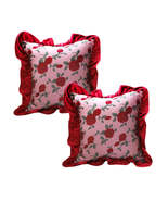 SOGA Set of 2 Rose Garden 45cm Decorative Pillow Covers with Burgundy Ru... - €67,87 EUR