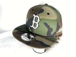 New Era 9Fifty Men Women Cap MLB Boston Red Sox Woodland Camo Snapback Hat Green - £25.65 GBP