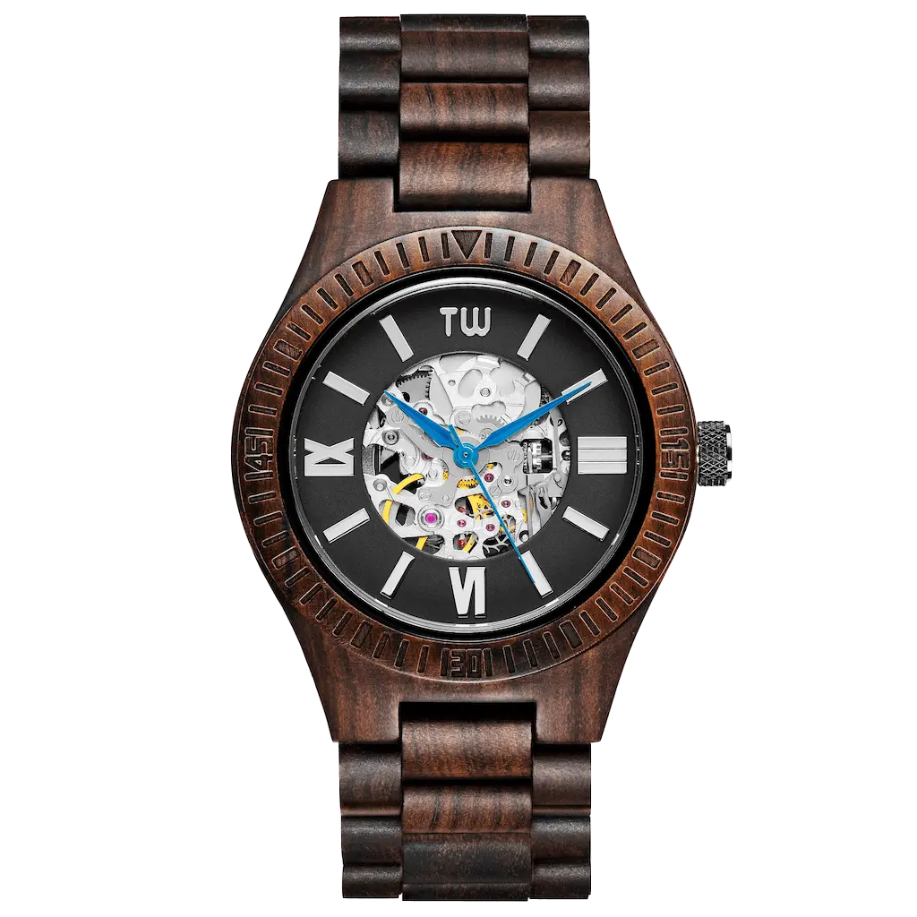 Atlas - Luxury Automatic Black Sandalwood Watch - 100% Natural Black San... - $382.94 CAD