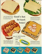 1963 Kraft Cheese Vintage Print Ad Good Fast For Lunch Boxes Sandwiches - £10.03 GBP