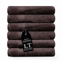 Lavish Touch 100% Cotton 600 GSM Melrose Pack of 6 Hand Towels Charcoal - £18.67 GBP