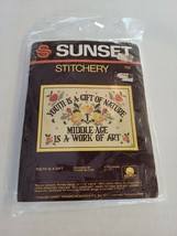 Vintage 1984 Sunset Stitchery Embroidery Kit #750~Youth Is A Gift ~ NOS - £11.00 GBP