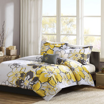 Mi Zone Allison Printed 4-Piece Comforter Set, King/California King - Yellow - £77.54 GBP