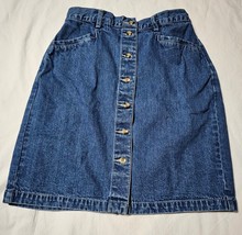 Eddie Bauer Denim Skirt High Waist Solid Color Blue Size 10 - £13.63 GBP