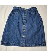 Eddie Bauer Denim Skirt High Waist Solid Color Blue Size 10 - £13.41 GBP