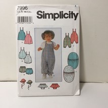 Simplicity 7996 Size NB-L Babies&#39; Layette Including Bunting - $12.86