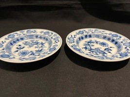 TWO BLUE &amp; WHITE MEISSEN PLATES, MARKED BOTTOM - £58.77 GBP