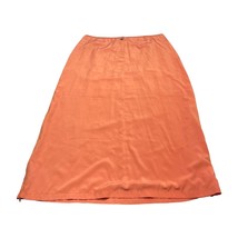Olsen Long A-Line Skirt Women&#39;s 16 Orange 100% Polyester Classic Side Zi... - $29.02