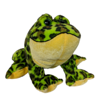 Ganz Webkinz Bullfrog Green Black Plush Stuffed Animal HM114 No Code 8&quot; - £16.61 GBP