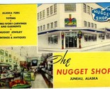 The Nugget Shop Linen Postcard Juneau Alaska Eskimo Ivory Furs Totems - $11.88
