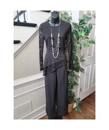 Women&#39;s Jumpsuit Small Black Lace Long Sleeve Asymmetrical Hem Wide Leg ... - $726.42 MXN