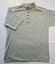 Tommy Bahama Mens Size M Polo Shirt Silk Blend Woven Short Sleeve - $13.74