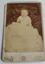 Vintage Cabinet Card Baby in White Gown by Butter Bros in Toledo, Ohio - £14.32 GBP