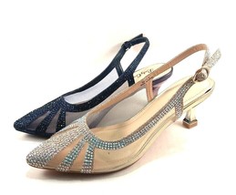 Lady Couture Macy Pointy Toe Low Heel Dressy Slingback Shoe Choose Sz/Color - £77.58 GBP