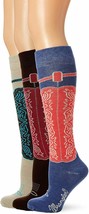 Wrangler Womens Boot Knee High Tall Cowgirl Western Pattern Long Socks 3 PK - £12.64 GBP