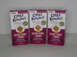 3 Packs Little Remedies Saline Spray &amp; Drops For Noses 3/2024 or Later New (S) - £15.76 GBP