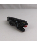 Vintage Red Clay Pottery 4&quot; Prowling Black Panther Made In Japan - $276.85 MXN