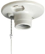 White Porcelain LAMPHOLDER Fixture with pull chain Medium Base LEVITON 2... - $28.33