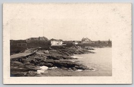 RPPC Fort Rock Of Pemaquid Beach Maine Plank Walk Homestead People Postcard N25 - £31.38 GBP
