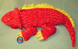 34&quot; RED LIZARD IGUANA PLUSH TOY WORKS WITH HANG TAG YELLOW BACK SUFFED A... - £24.77 GBP