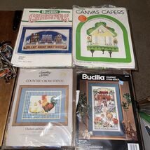 X4 Vintage Cross Stitch  Bucilla Something special Canvus Capers Noah Ch... - $147.51