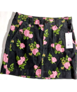 Wild Fable Women&#39;s Mini Cord High Rise Skirt ~ Black Floral ~ Size 0 ~ NWT - $9.89