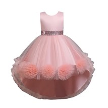 New Cute Dress Child Girl Knee Length  Flower Gown for Girls Trailing Baby Girl  - £53.98 GBP