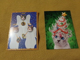 Avanti Cat Angel Glitter Ornaments Christmas Card Unused - £4.24 GBP+
